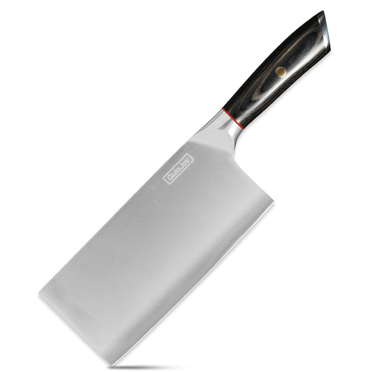 Qulajoy Meat Cleaver Knife - 7.3 Inch High Carbon Stainless Steel Butcher Knife For Meat Cutting Slicing Vegetables- Professional Chopper Knife For Home Kitchen Chef Knife