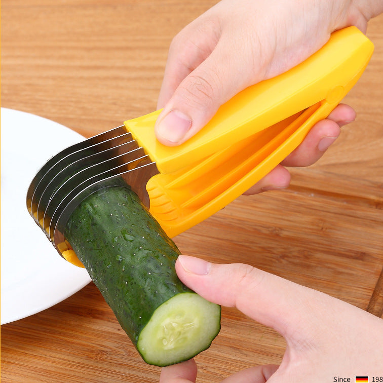 Kitchen Gadgets Stainless Steel Blade Banana Slicer Cucumber Ham Slicer