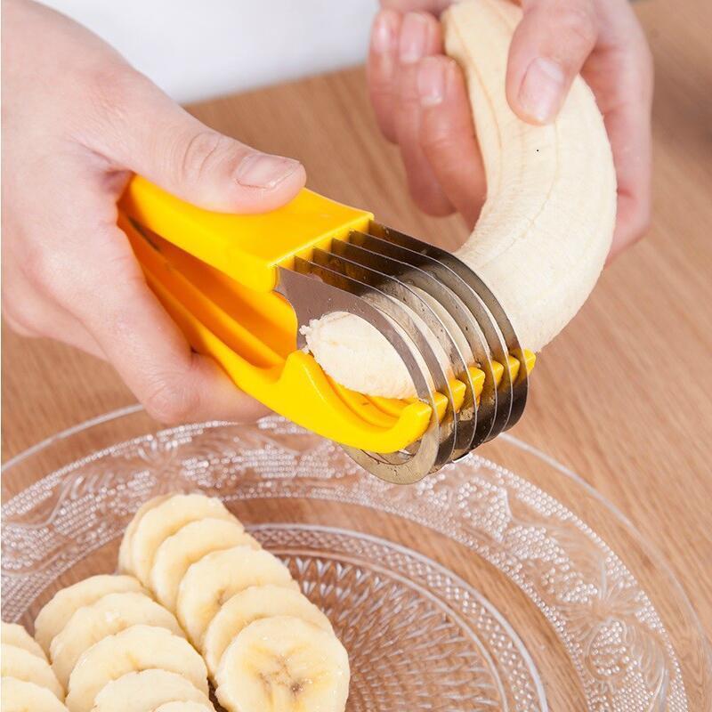 Kitchen Gadgets Stainless Steel Blade Banana Slicer Cucumber Ham Slicer