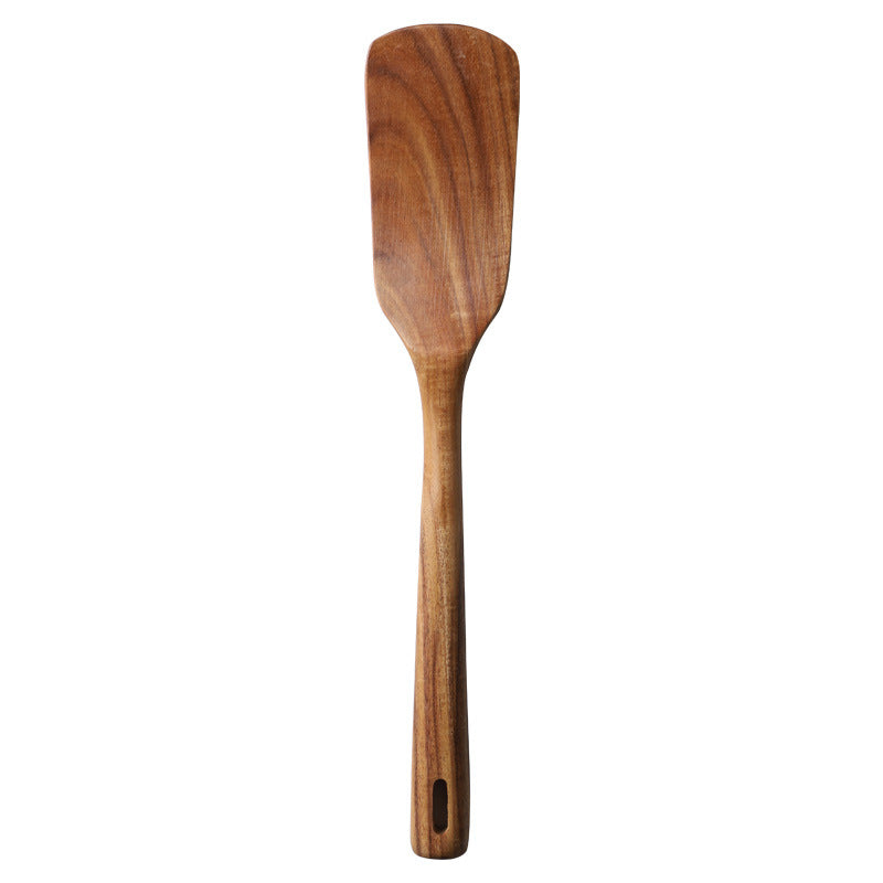 Teak Spatula Long Handle Solid Wood Spatula Acacia Wood Household Non-stick Cooking Spatula Kitchen Tools