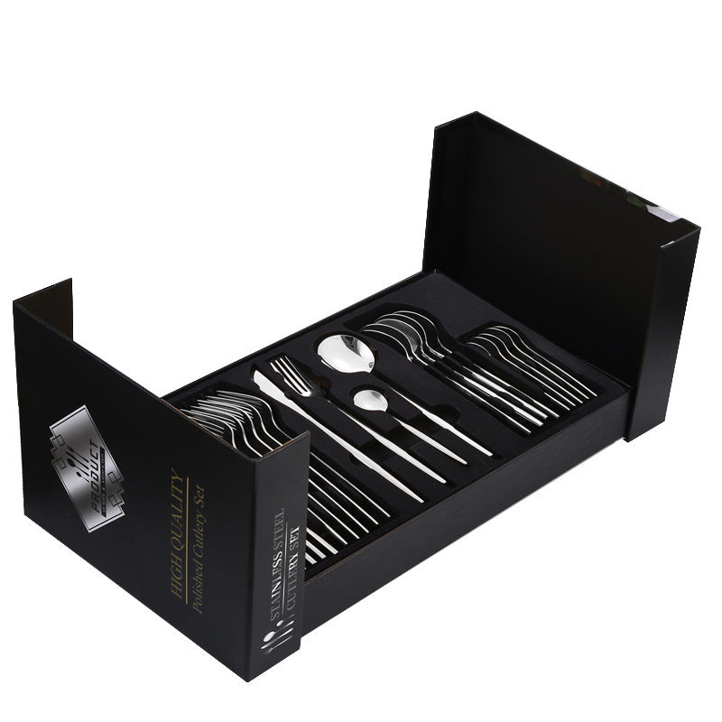 Tableware 24-piece Set Stainless Steel Western Food Knife And Fork Spoon Gift Box Set