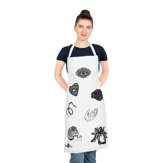 Voodoo Scary Organ Printed Adult Apron, Halloween Costume Kitchen Cooking Cover Up, Creepy Cooking Apron, Spooky BBQ Grilling Smock,